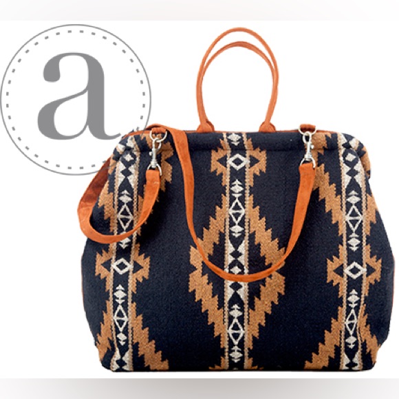 Atenti Large Black And Brown Travel Bag With Versatile Design